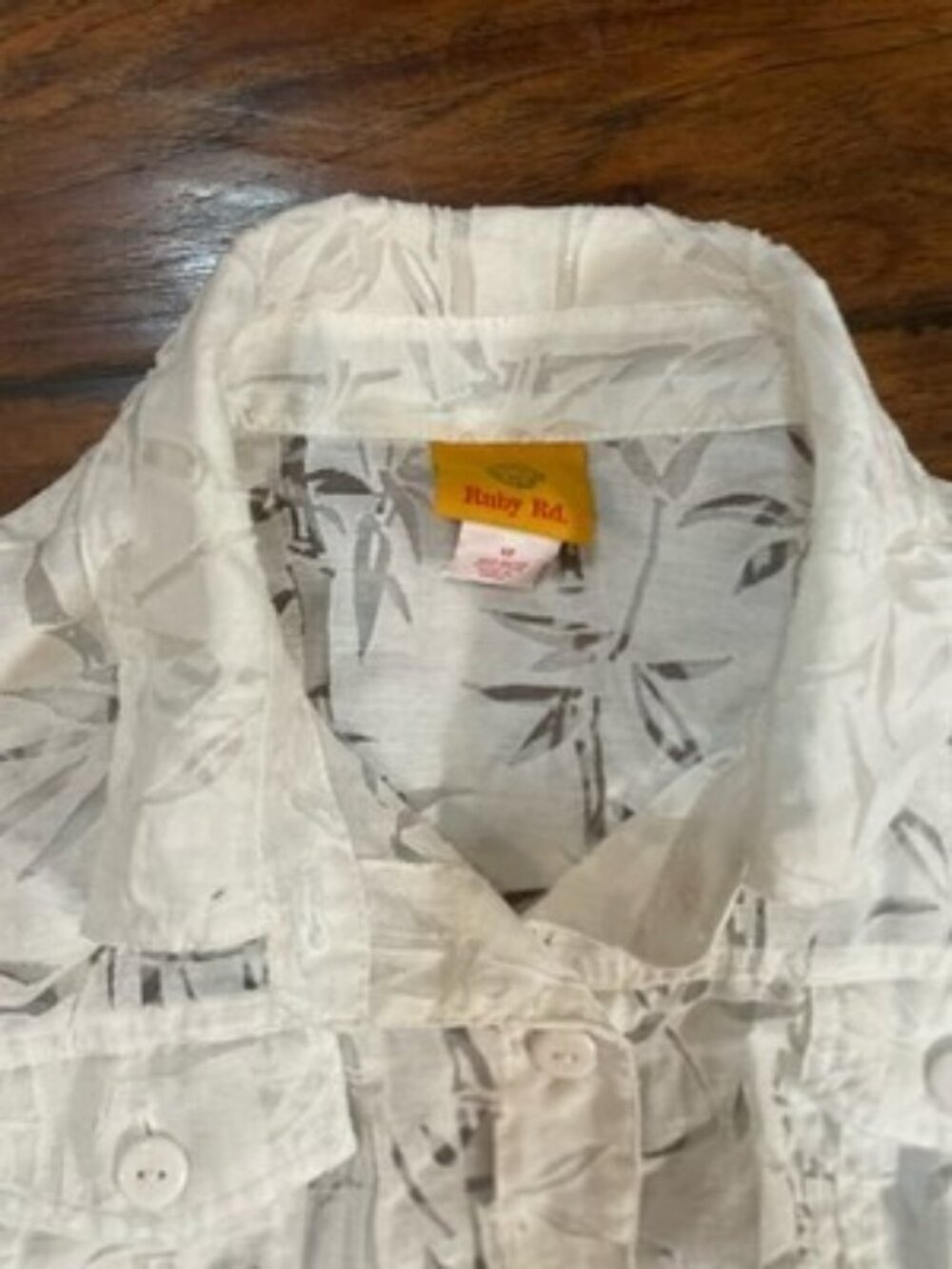 Womens Size M Sheer Button Up Shirts White Blue Coastal Coquette Boho Chic - Picture 4 of 11